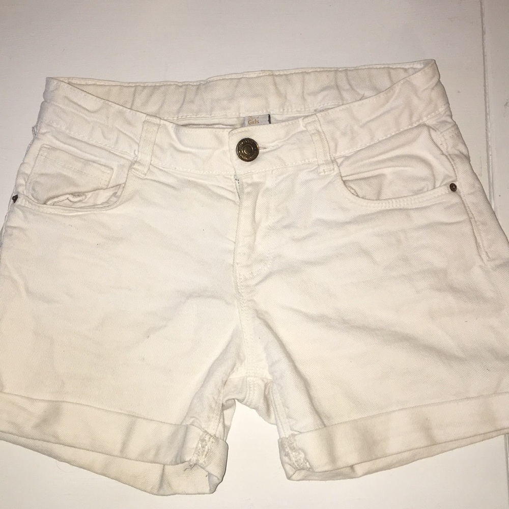 White jean shorts
